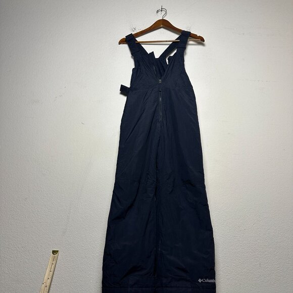 Columbia Ski Snow Bib Overalls Cargo Pant Boy M Omni-Shield Black Insulated Snow - Picture 2 of 12